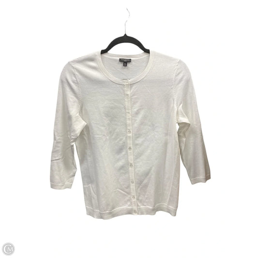 Sweater Cardigan By Talbots In White, Size: Mp