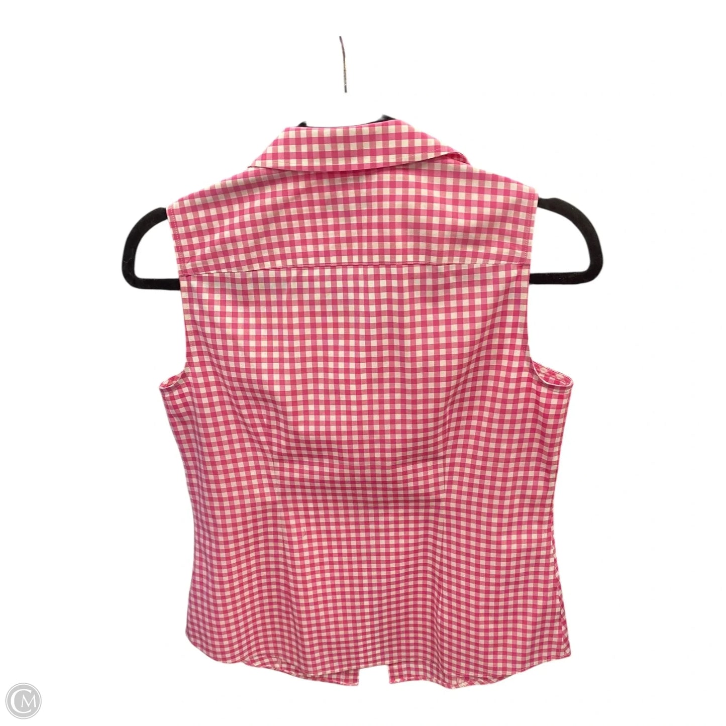 Blouse Sleeveless By Talbots In Pink & White, Size: 2p