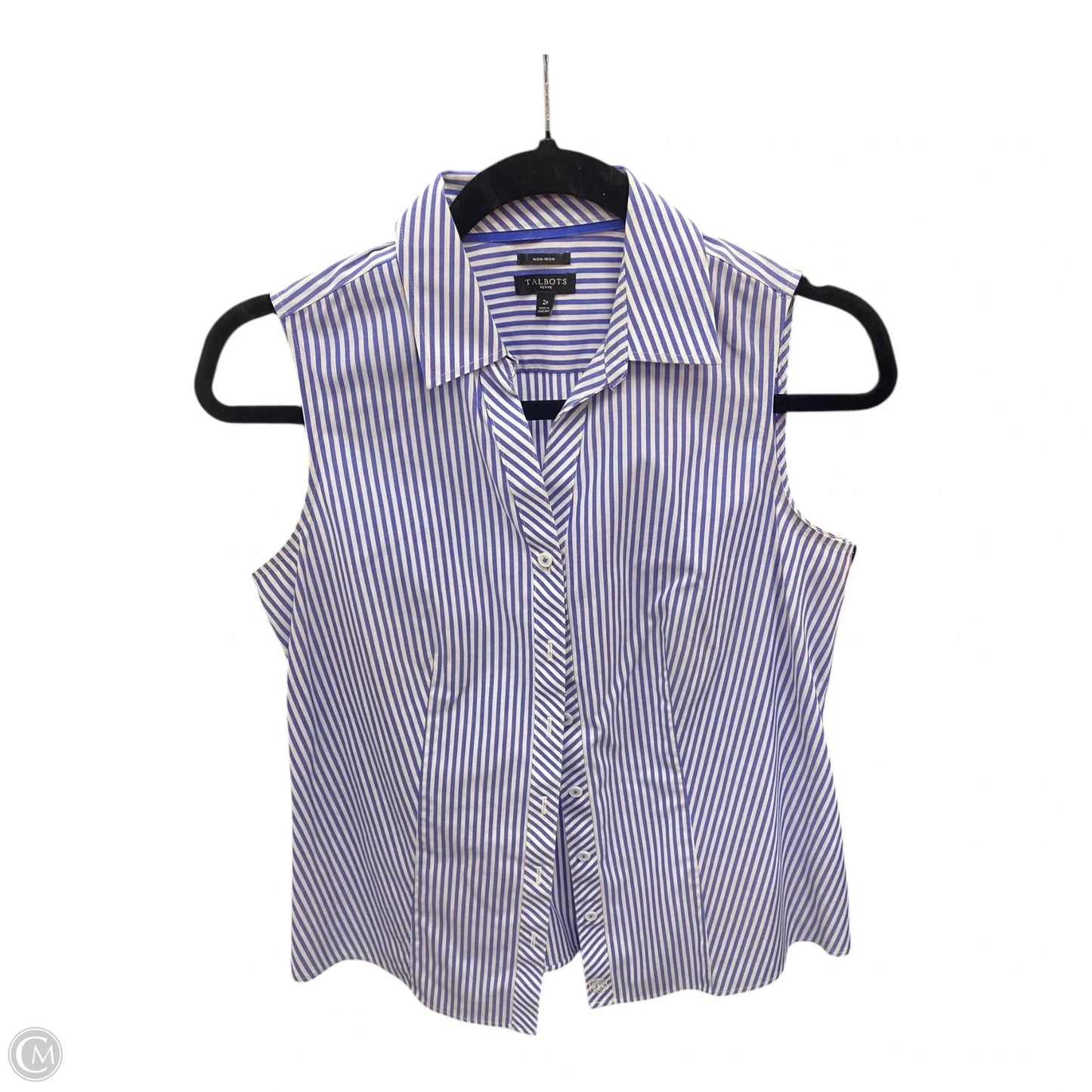 Blouse Sleeveless By Talbots In Striped Pattern, Size: 2p