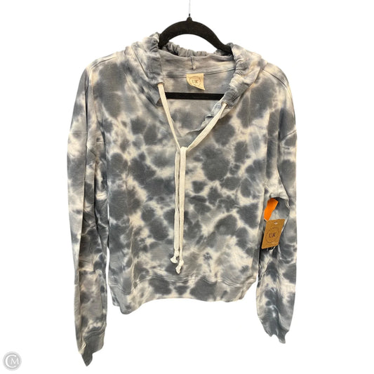 Sweatshirt Hoodie By Clothes Mentor In Grey & White, Size: Xl