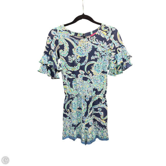 Romper Designer By Lilly Pulitzer In Blue & Green, Size: Xxs