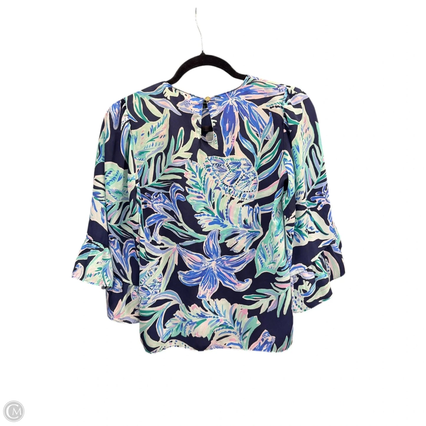 Blouse Designer By Lilly Pulitzer In Blue & Pink, Size: Xxs