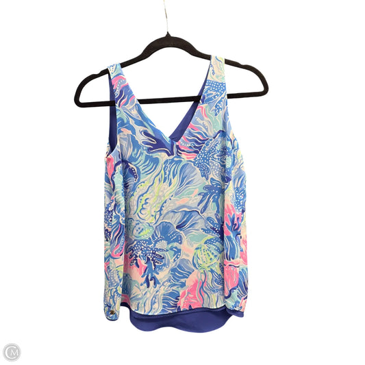 Top Sleeveless Designer By Lilly Pulitzer In Blue & Pink, Size: Xxs