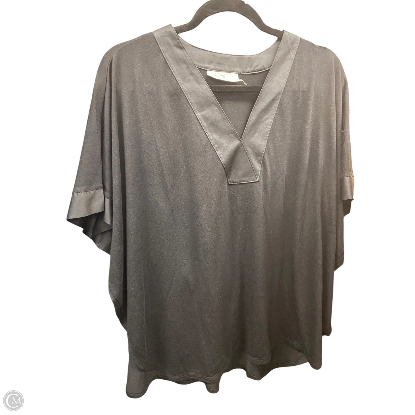 Blouse Short Sleeve By Natori In Black, Size: S