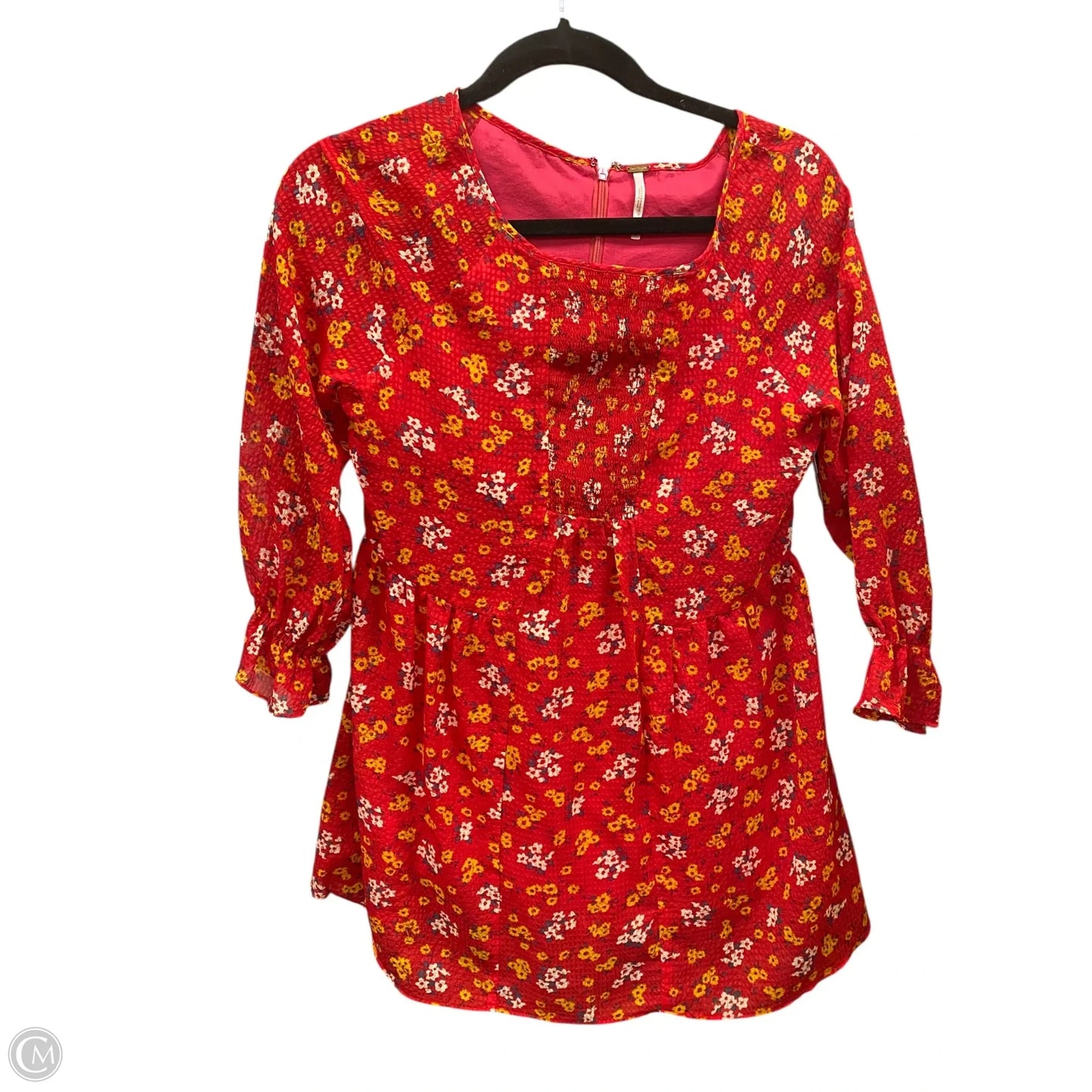 Dress Casual Short By Free People In Red & Yellow, Size: 0