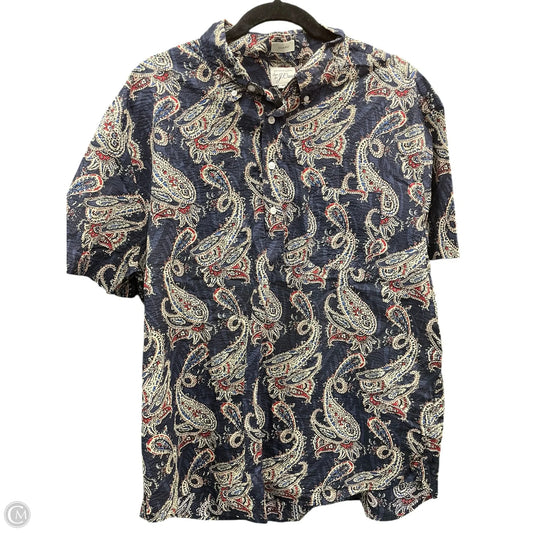 Top Short Sleeve By J. Crew In Blue & Tan, Size: Xl