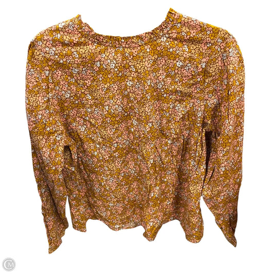 Blouse Long Sleeve By Universal Thread In Orange & Pink, Size: L