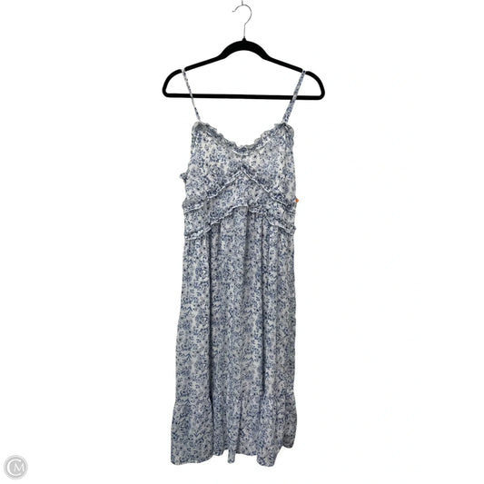 Dress Casual Midi By No Boundaries In Blue & White, Size: L