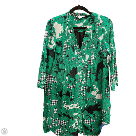 Dress Designer By Diane Von Furstenberg In Green & White, Size: 8