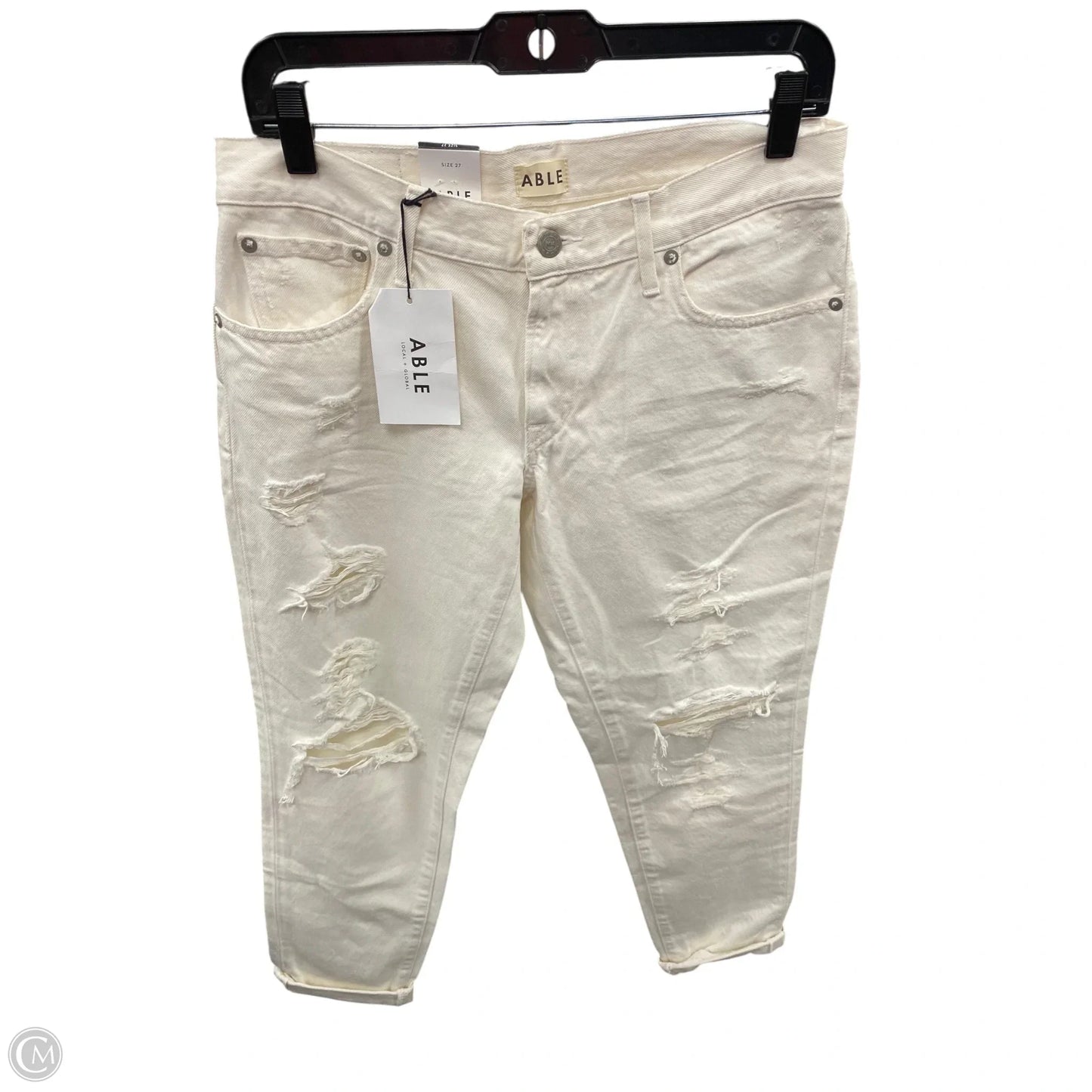Jeans Boyfriend By Able In Ivory, Size: 4