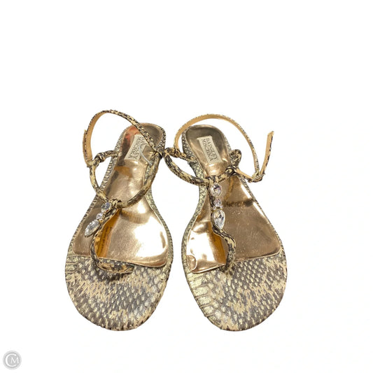 Sandals Flats By Badgley Mischka In Snakeskin Print, Size: 7.5