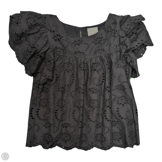 Blouse Short Sleeve By Industry In Black, Size: S