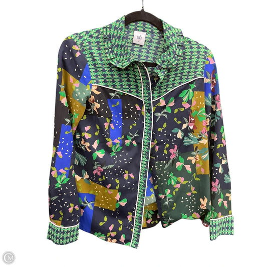 Blouse Long Sleeve By Cabi In Blue & Green, Size: Xs