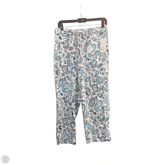 Pants Linen By Kim Rogers In Blue & White, Size: S