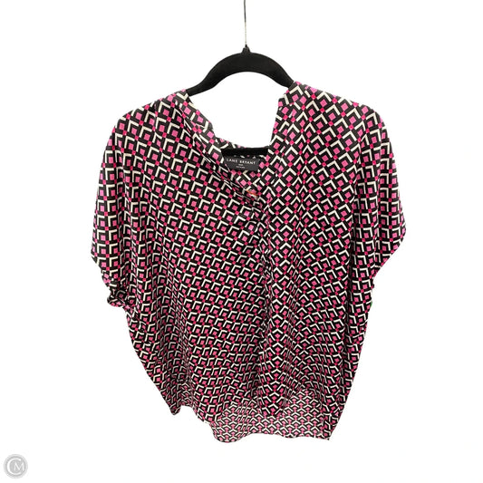 Blouse Short Sleeve By Lane Bryant In Black & Pink, Size: 18