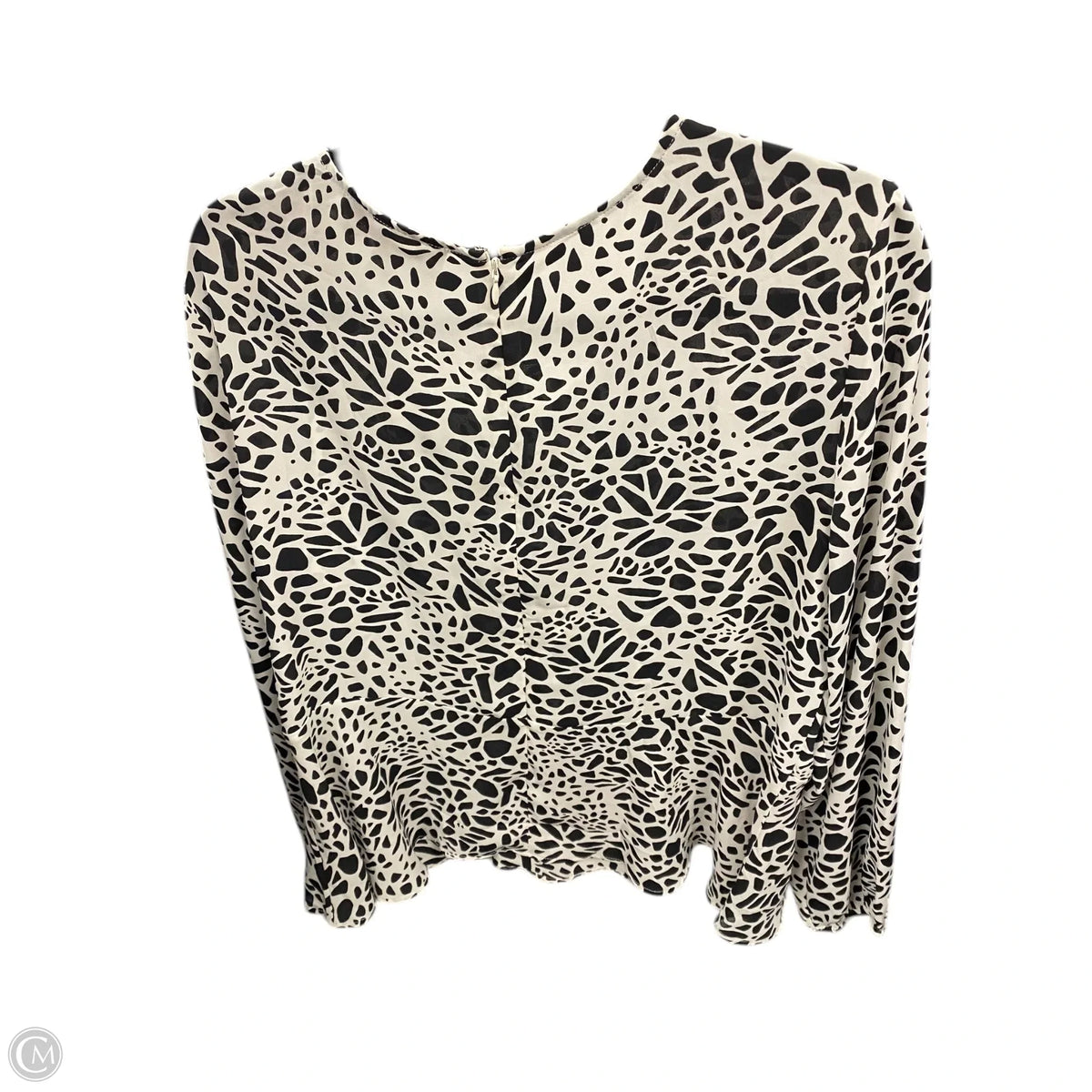 Blouse Long Sleeve By Loft In Black & White, Size: 14