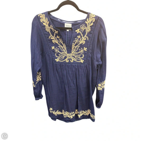 Dress Designer By Misa In Blue & Tan, Size: S