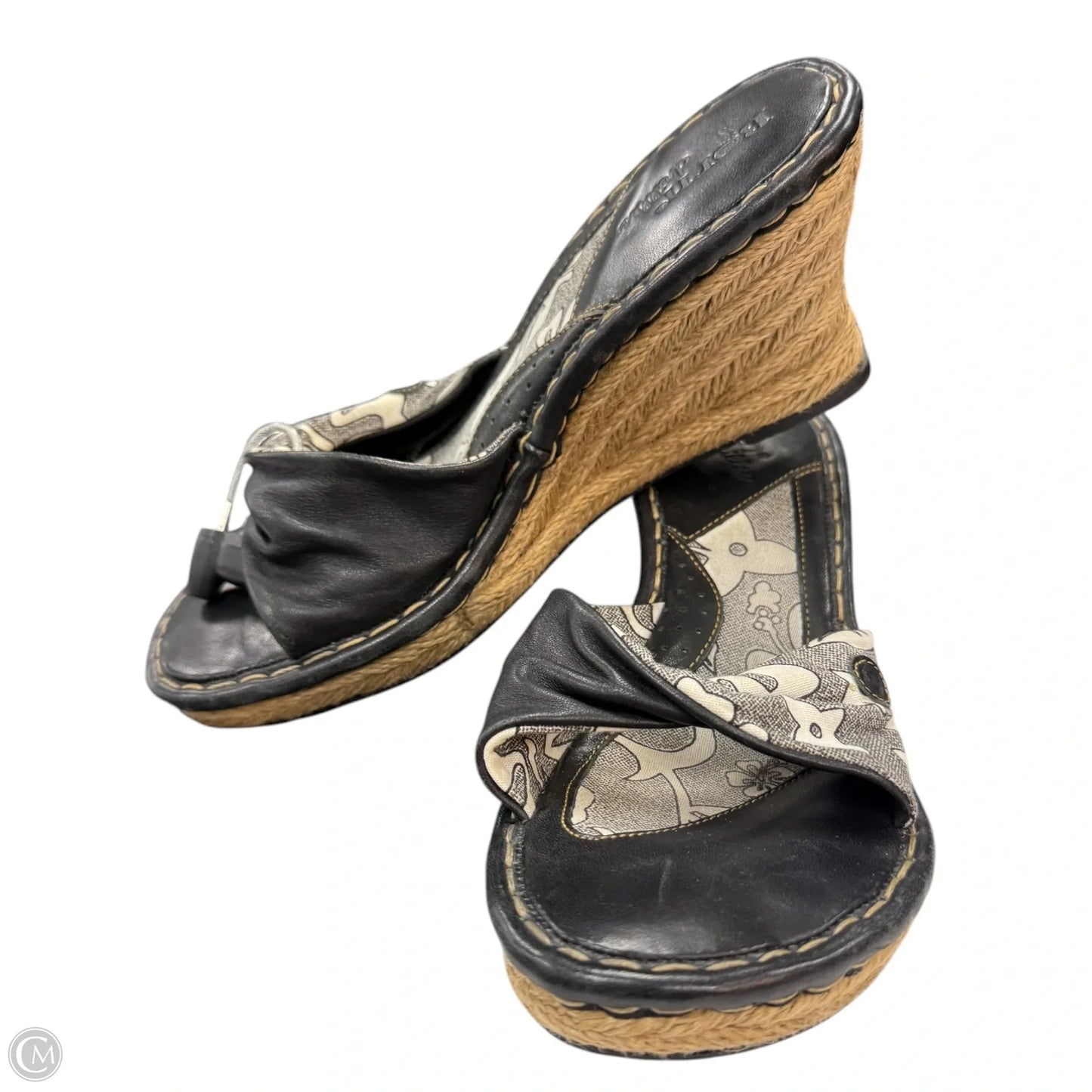 Sandals Heels Wedge By Born In Black & White, Size: 8