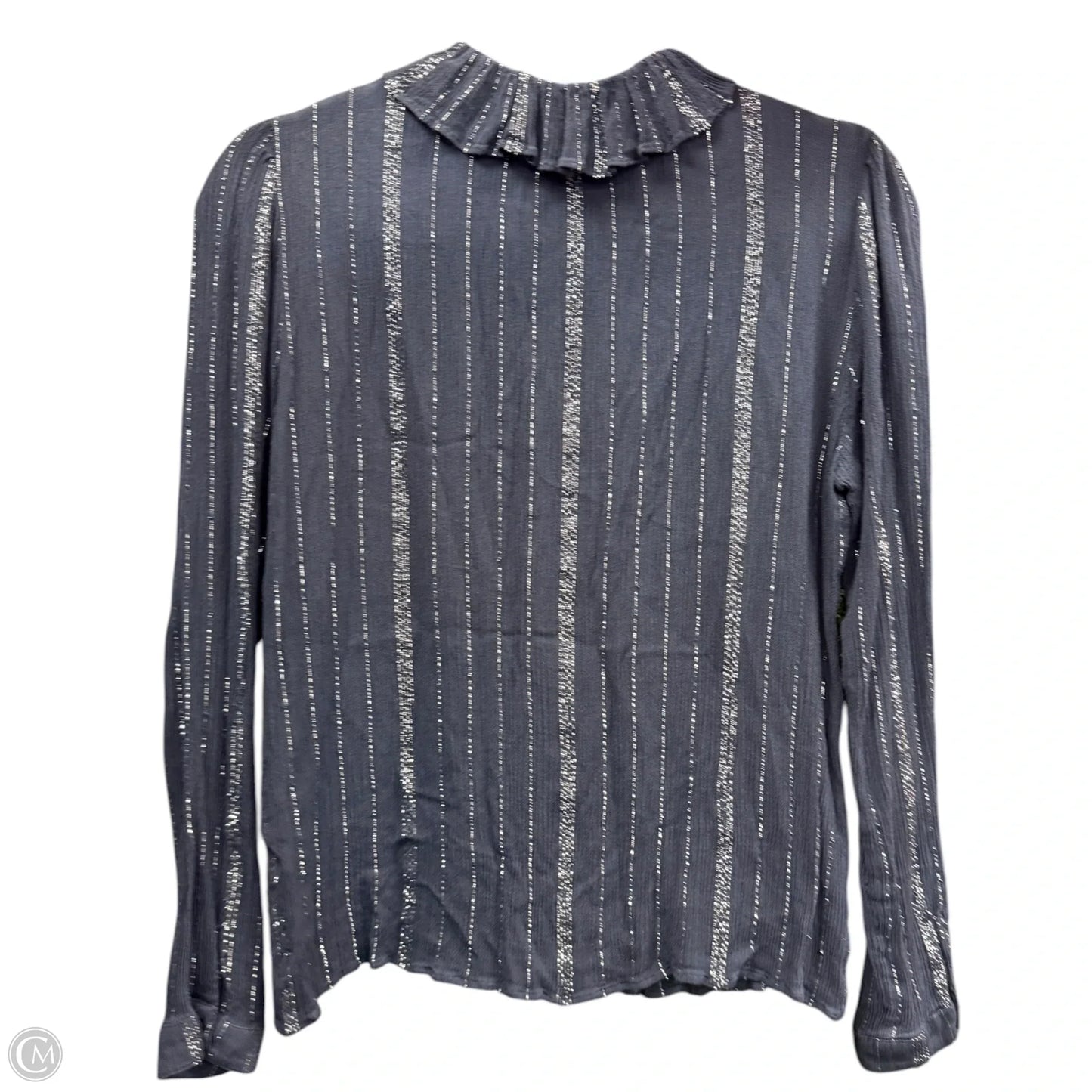 Blouse Long Sleeve By Cma In Blue & Silver, Size: 6