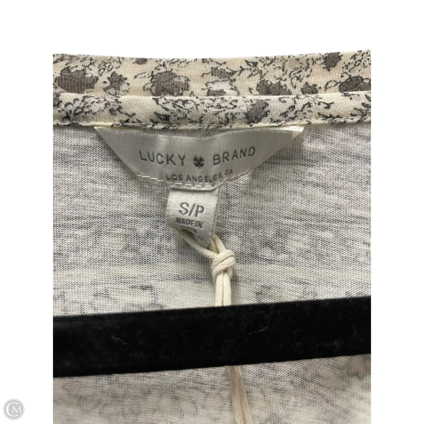 Top Short Sleeve By Lucky Brand In Black & Cream, Size: S