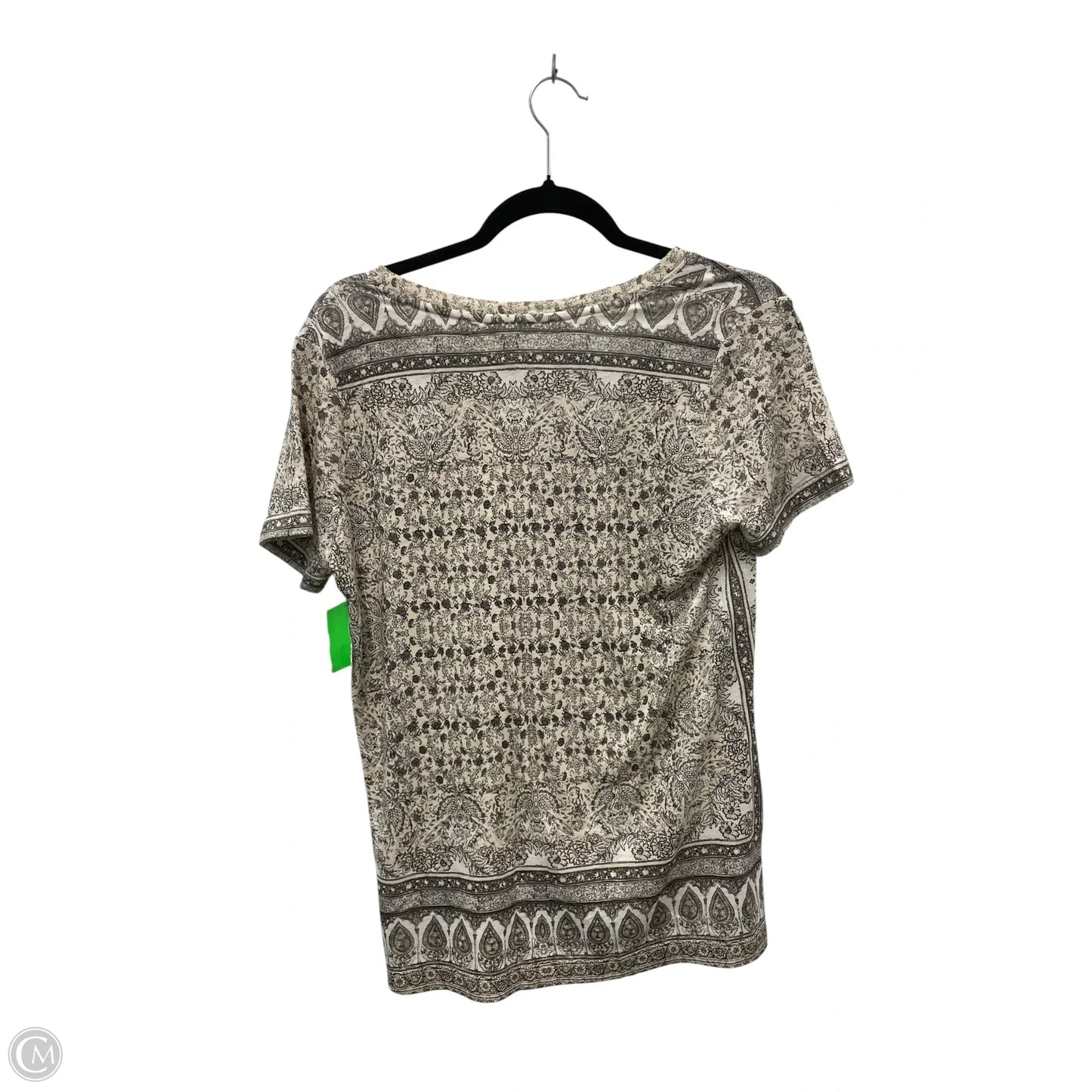 Top Short Sleeve By Lucky Brand In Black & Cream, Size: S