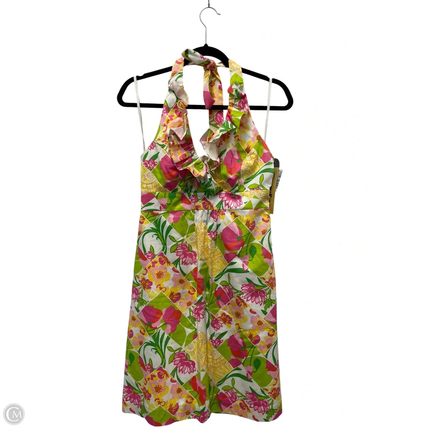 Dress Designer By Lilly Pulitzer In Green & Pink, Size: 4