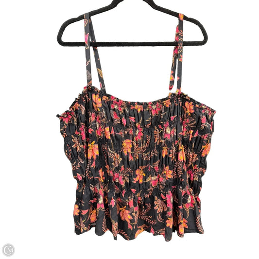 Blouse Sleeveless By Torrid In Black & Orange, Size: 4x