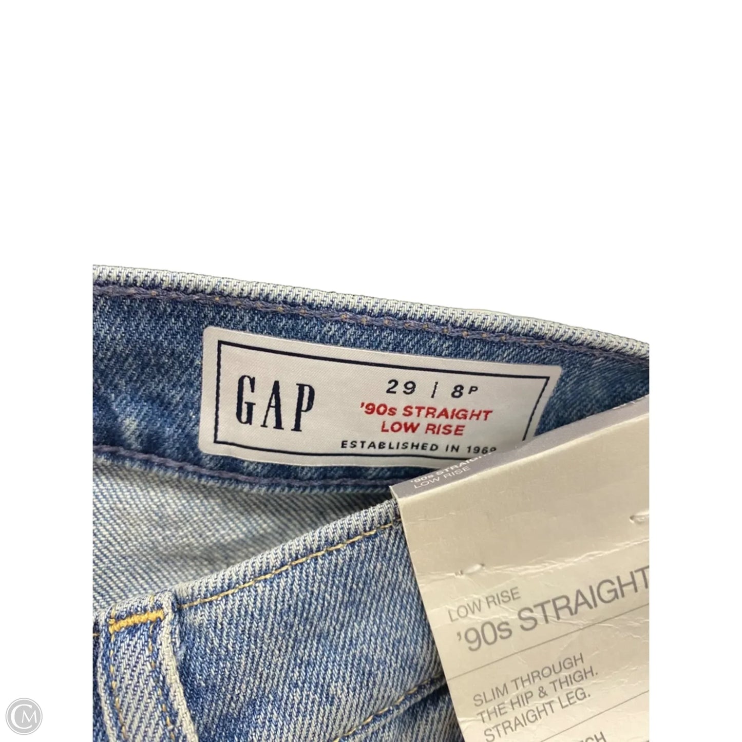 Jeans Straight By Gap In Blue Denim, Size: 8p