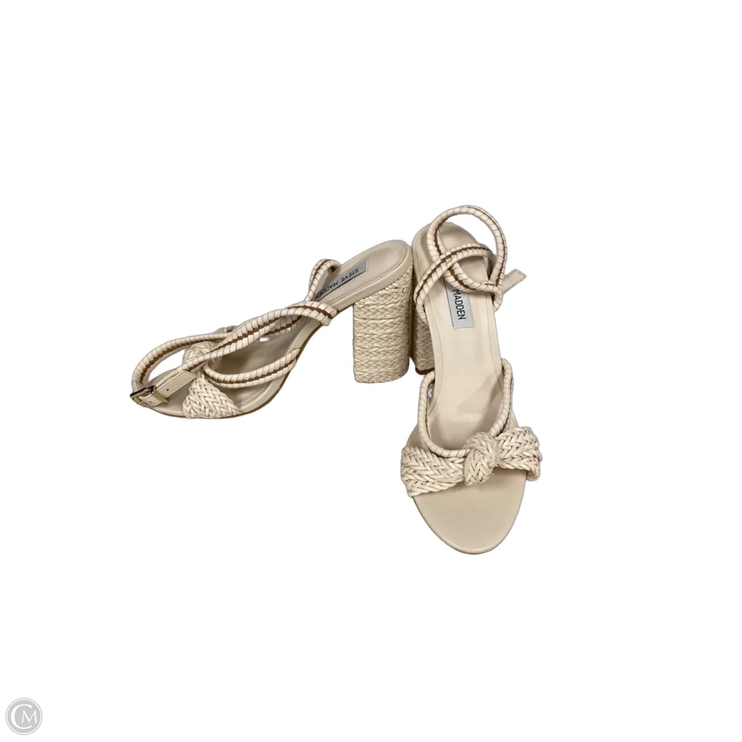 Sandals Heels Block By Steve Madden In Cream, Size: 8