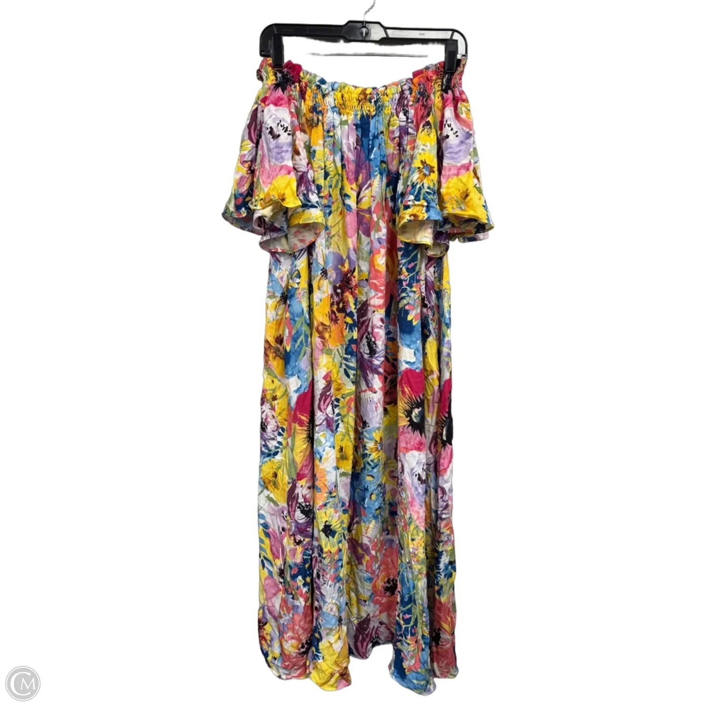 Dress Casual Maxi By H&m In Pink & Yellow, Size: 8