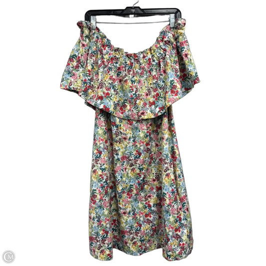 Dress Casual Short By H&m In Red & Yellow, Size: M