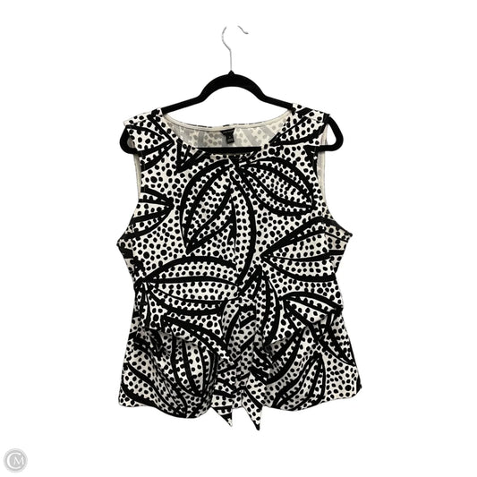 Top Sleeveless By Ann Taylor In Black & White, Size: Xl