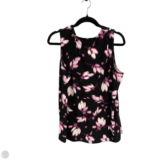 Top Sleeveless By Anne Klein In Black & Purple, Size: L