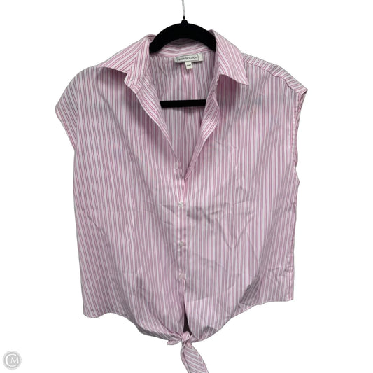 Blouse Sleeveless By Clothes Mentor In Pink & White, Size: S