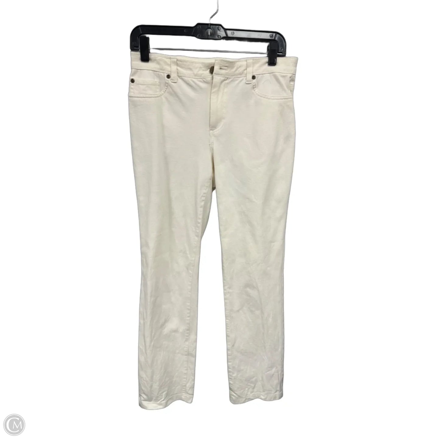 Jeans Straight By Chicos In Cream, Size: S