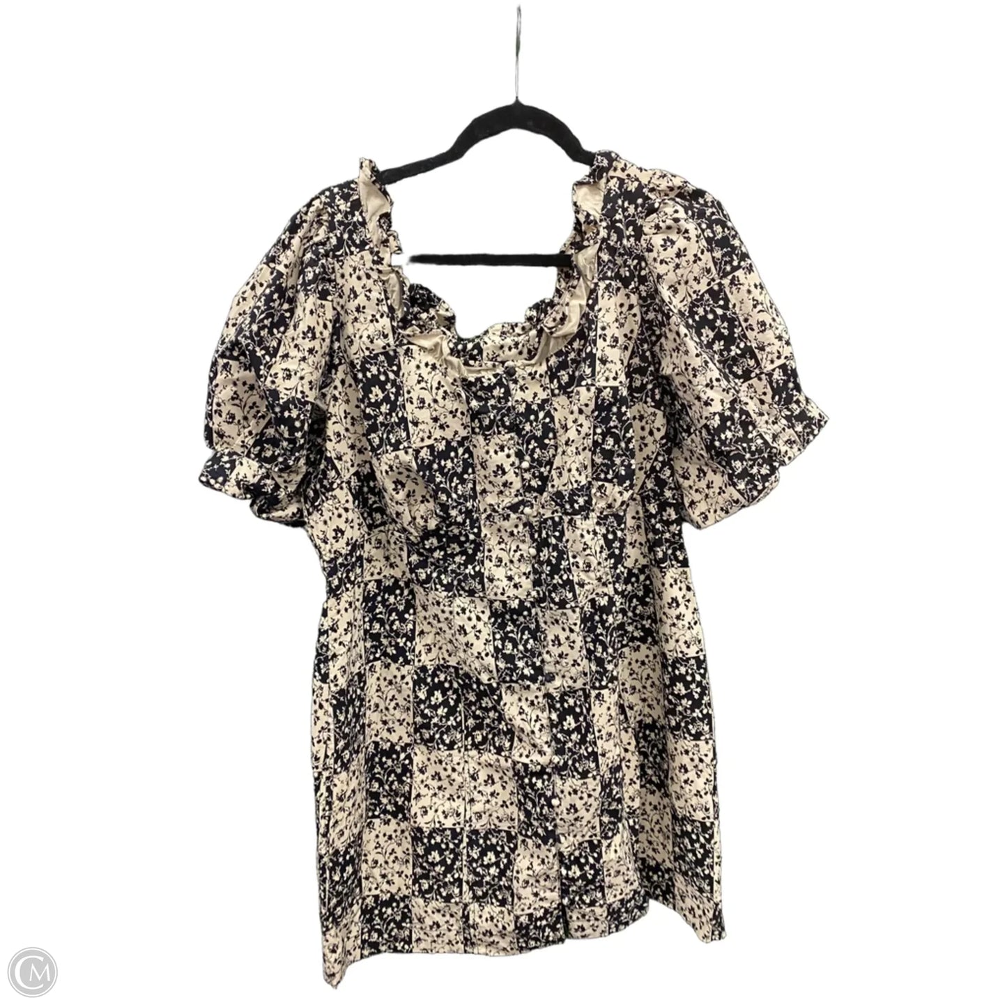 Dress Casual Short By Anthropologie In Black & Tan, Size: 2x