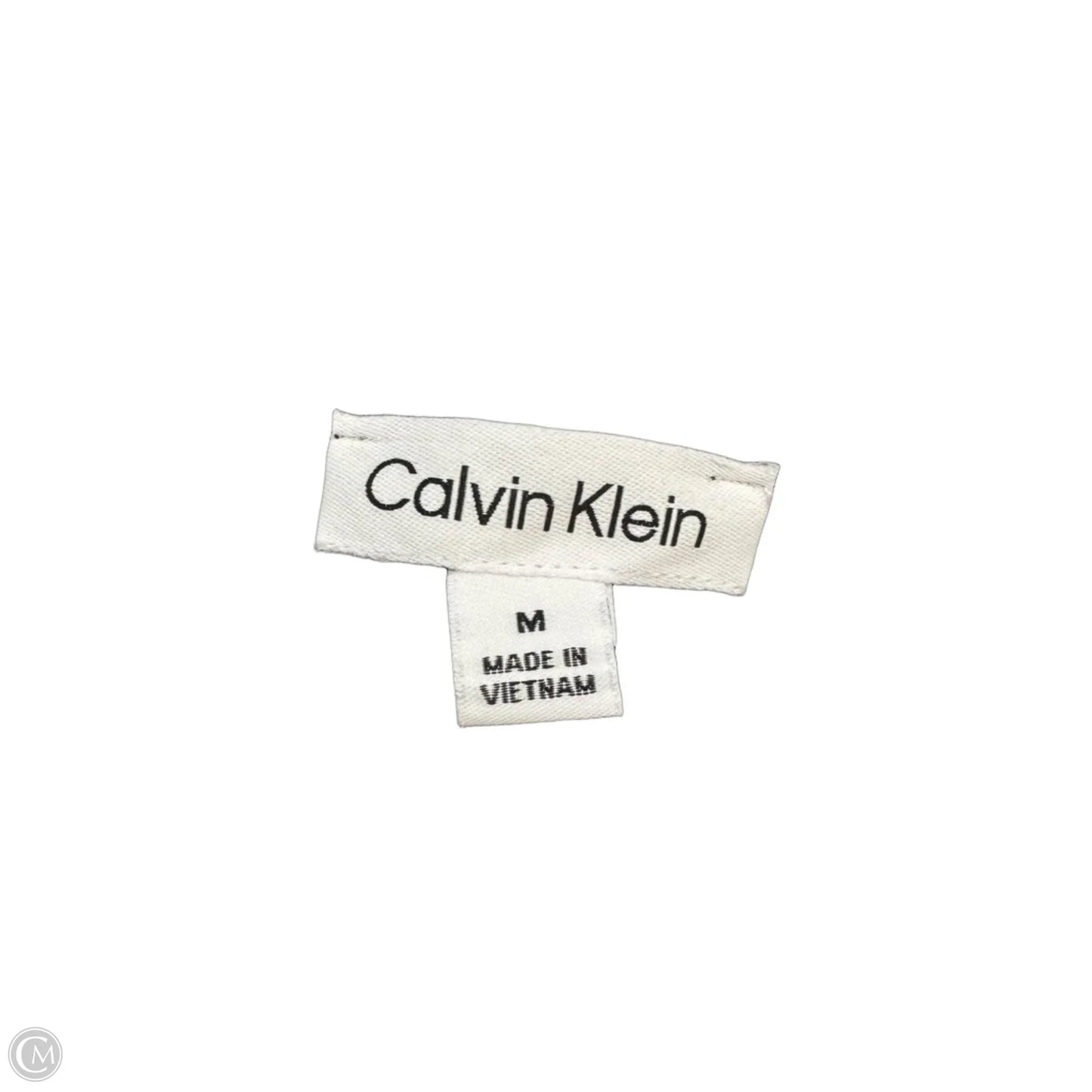 Top Short Sleeve By Calvin Klein In Black & White, Size: M