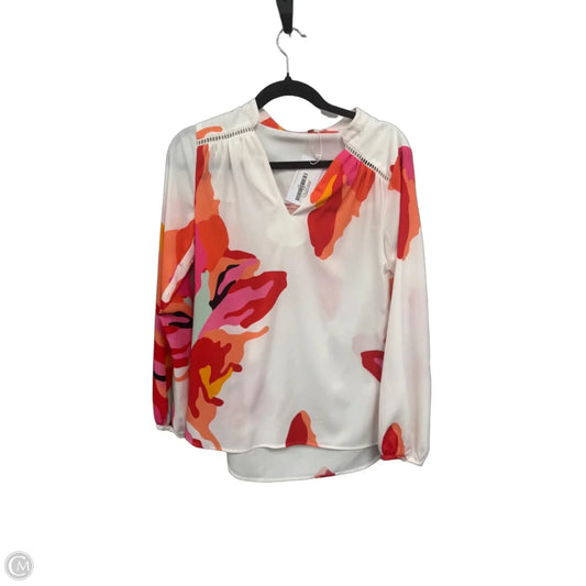 Blouse Long Sleeve By Crosby In Orange & Pink, Size: Xs