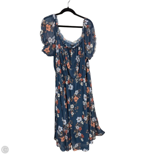 Dress Casual Midi By Torrid In Blue & Orange, Size: 3x