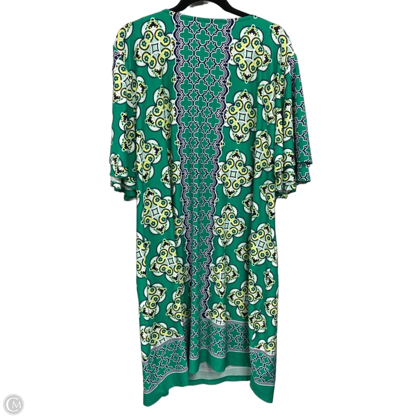 Dress Casual Short By Kim Rogers In Green & Yellow, Size: 3x