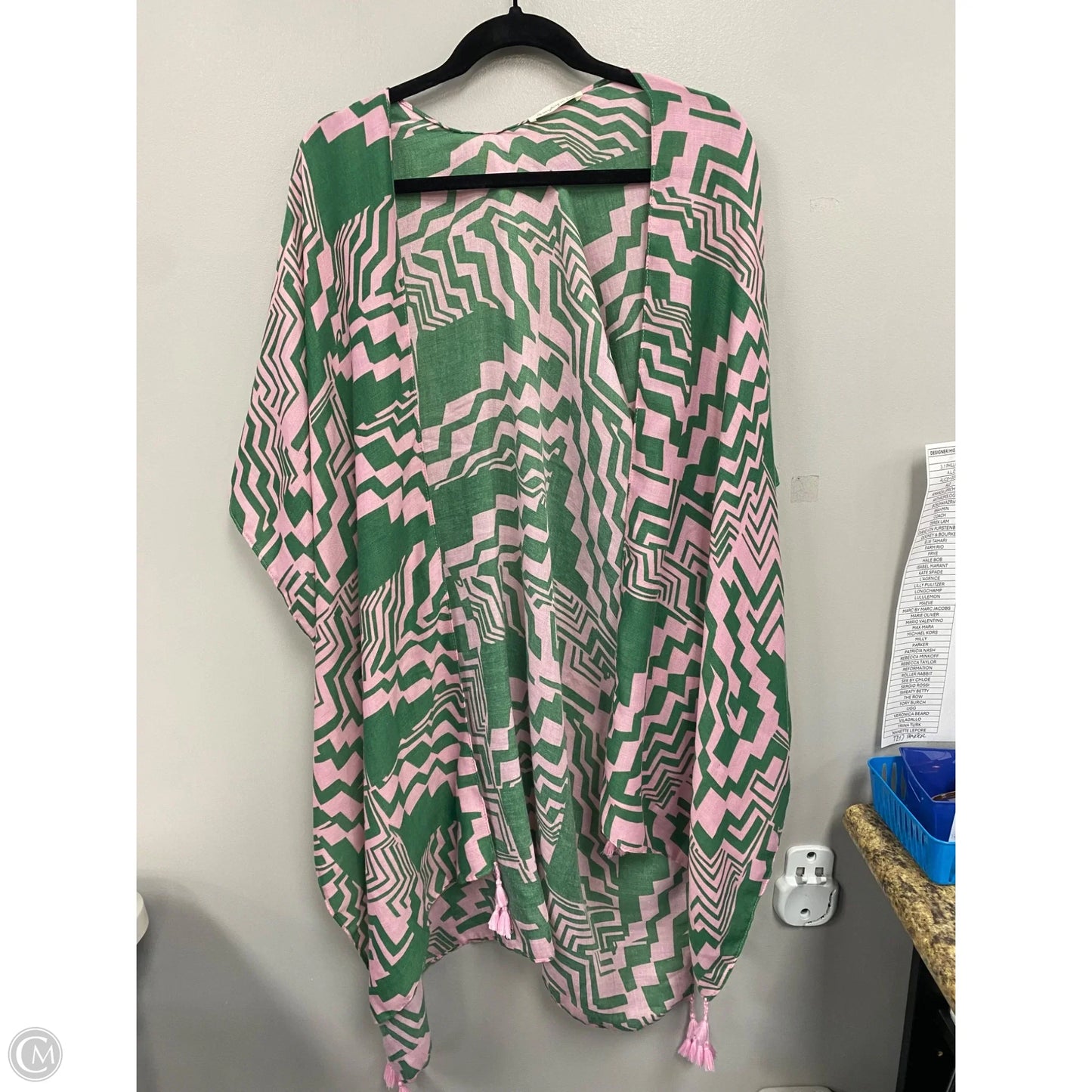 Swimwear Cover-up By Do Everything In Love In Green & Pink, Size: Osfm