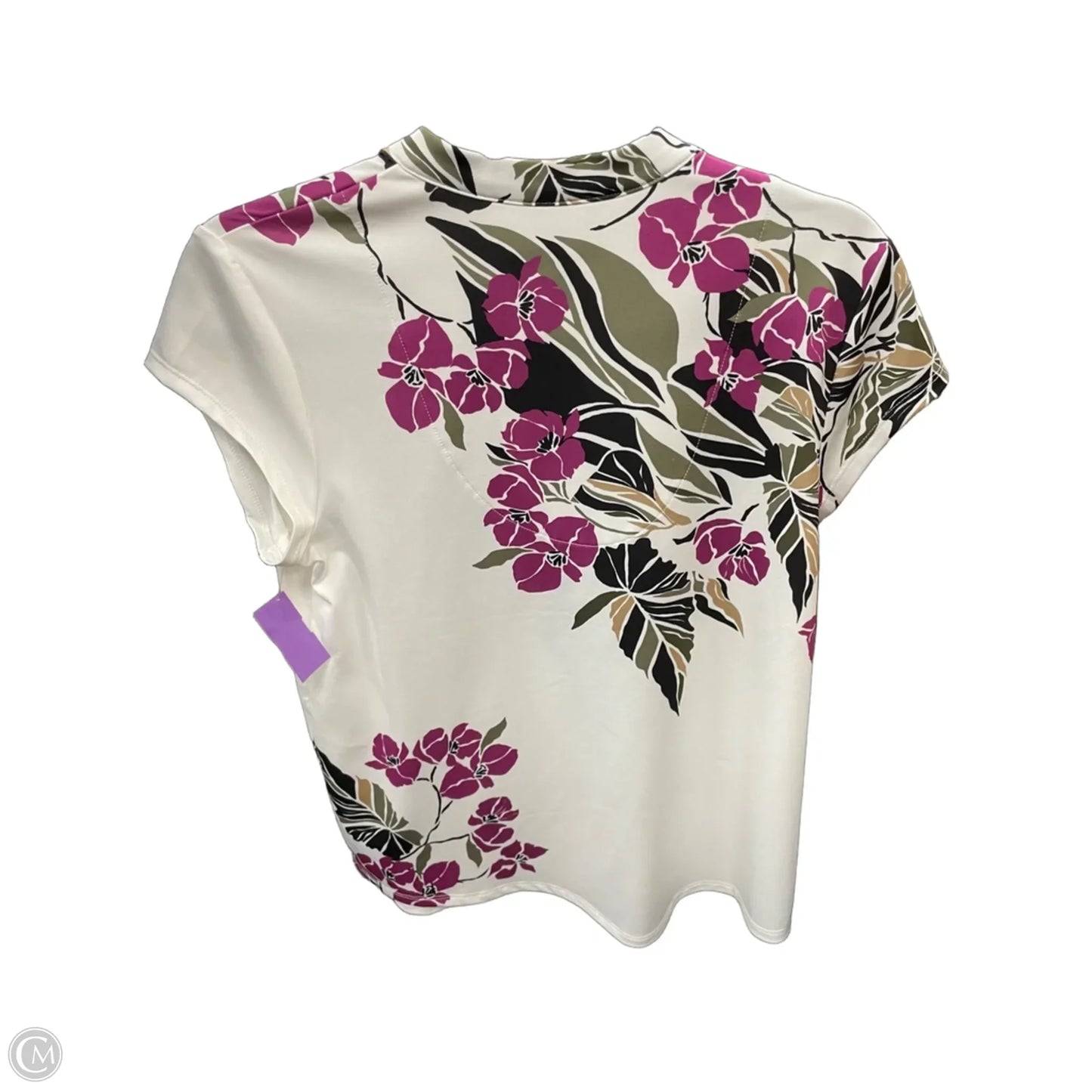 Top Short Sleeve By Chicos In Purple & White, Size: 0