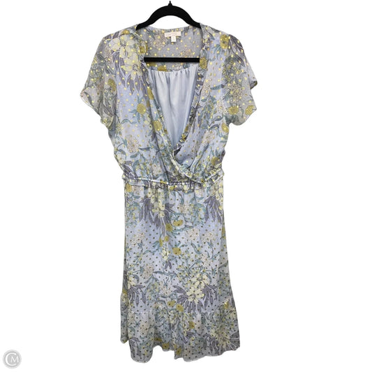 Dress Casual Midi By Lc Lauren Conrad In Blue & Yellow, Size: L