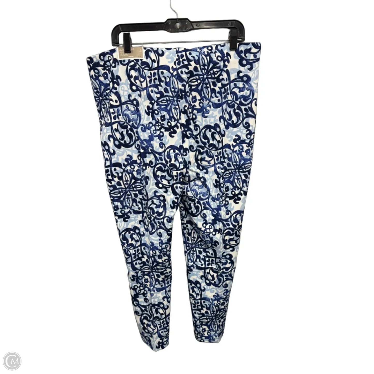 Pants Cropped By Chicos In Blue & White, Size: Xl