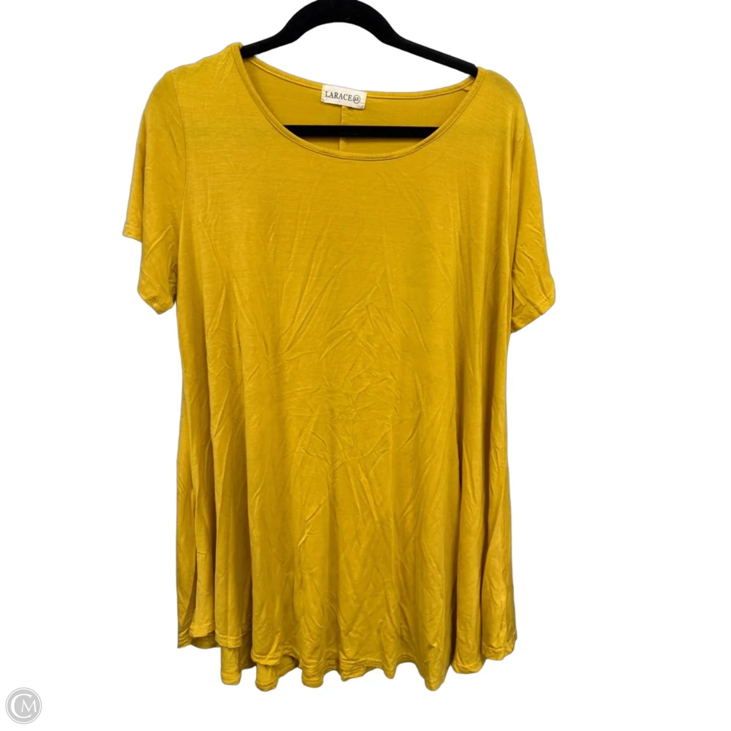 Top Short Sleeve By Clothes Mentor In Yellow, Size: 3x