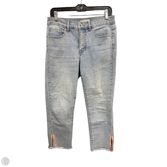 Jeans Cropped By Tribal In Blue & Pink, Size: 6
