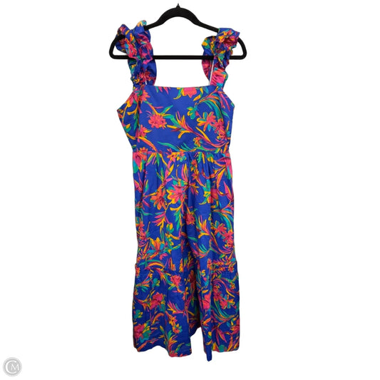 Dress Casual Midi By J. Crew In Blue & Pink, Size: 8
