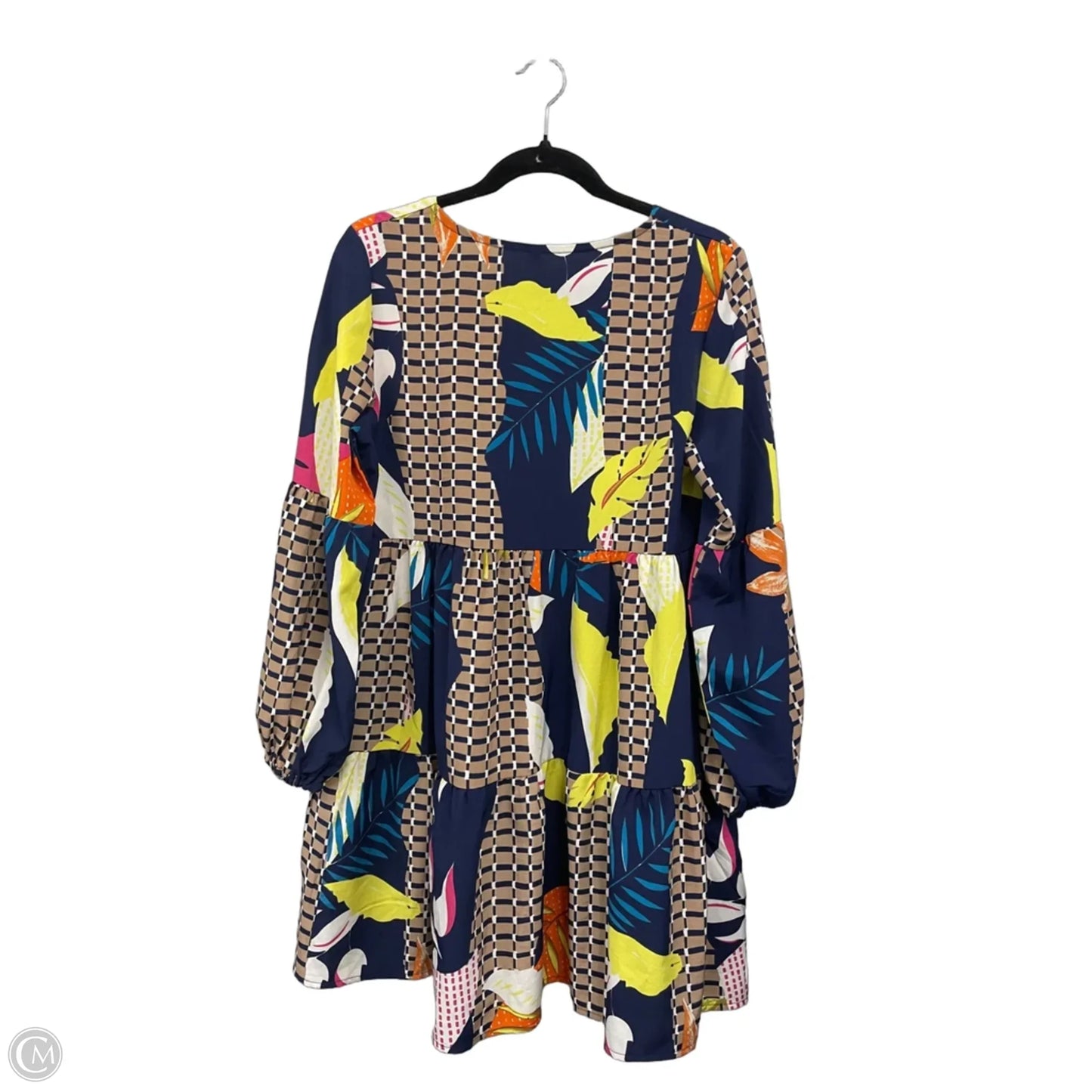 Dress Casual Short By Clothes Mentor In Blue & Yellow, Size: M