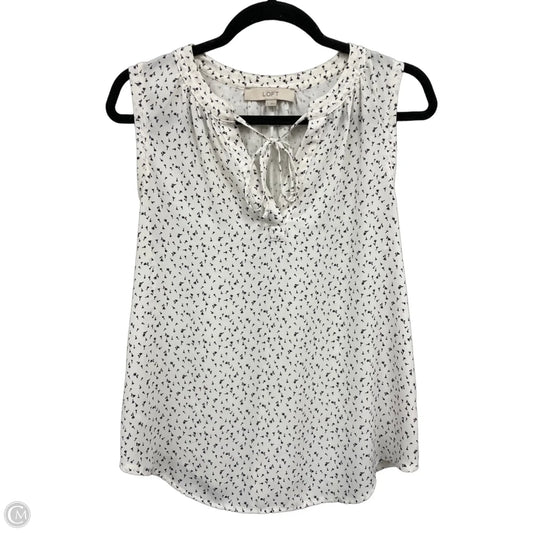 Blouse Sleeveless By Loft In Black & White, Size: S