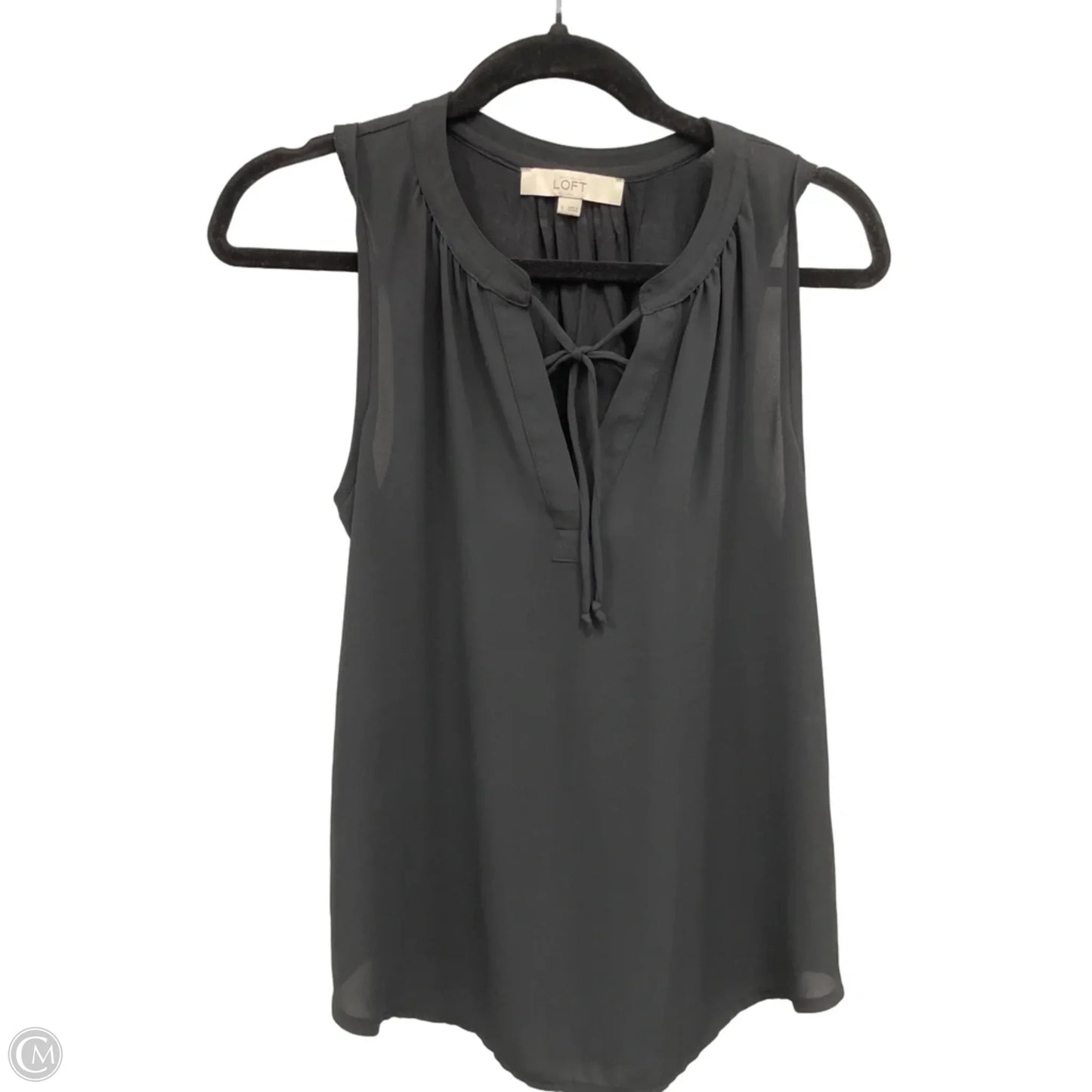 Blouse Sleeveless By Loft In Black, Size: S